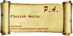 Pinzich Anita névjegykártya